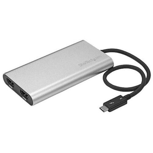 STARTECH.COM Thunderbolt 3 - 2ポートHDMI変換アダプタ 4K/60Hz対応 MacとWindowsに対応 サンダーボルト3(USB Type-C)/オス - 2x HDMI/メス