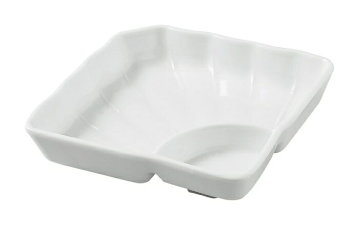 Western Tableware - 福井クラフト(Fukui Craft) 福井クラフト タレ付扇皿 白グロス 83361230 (1841632)