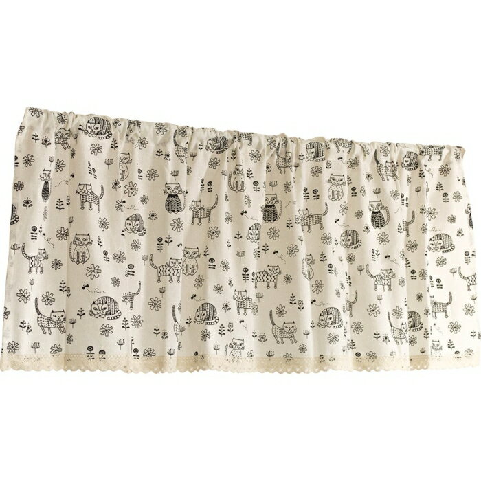 九装 Arie(アーリエ) カフェカーテン トーションネコ 140×45 IV 746355140045061 (1738926)