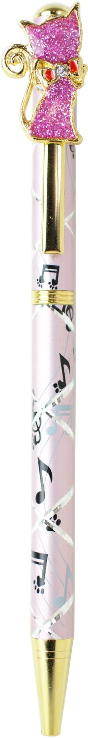 仁王インターナショナル キラキラボールペン ネコ3【スワロフスキーのオーナメント付】 (446-65373)