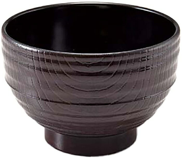福井クラフト(Fukui Craft) 福井クラフト 耐熱10.0スタック木目汁椀 新溜内黒 30000670 (1874449)