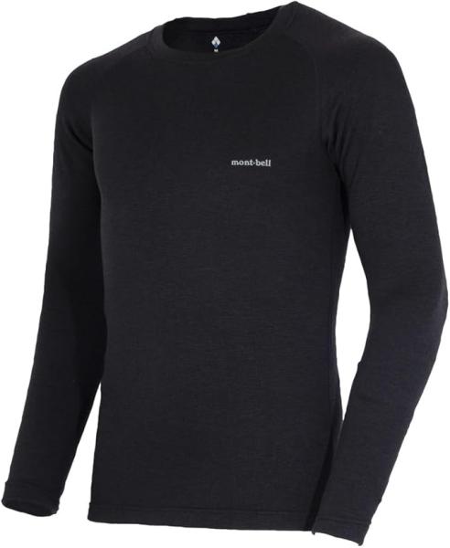 Mont-bell モンベル montbell スーパーメリノウール EXP.プラス ラウンドネックシャツ Men’s ブラック L (1107832BKL 7454)