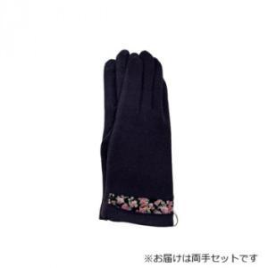 トモクニ 婦人用手袋 アクリル小花柄プリント (スマホ対応) パープル(1) 002355221 (2265526)