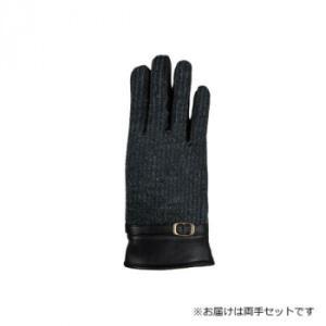 トモクニ 婦人用手袋 羊革コンビ手袋 22cm ダークグレー(3) 001317221 (2265954)