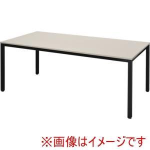 TRUSCO トラスコ中山 TRUSCO ミーティングテーブル W1800xD900 ホワイトナチュラル天板X黒脚 (MT1890NAABK 8000)