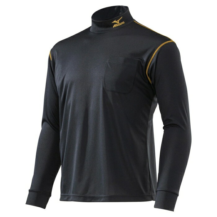 MIZUNO ミズノ ミズノ ワークシャツナガソデ ブラック×ゴールド 6XL-8 (F2JA0183996XL8 7217)