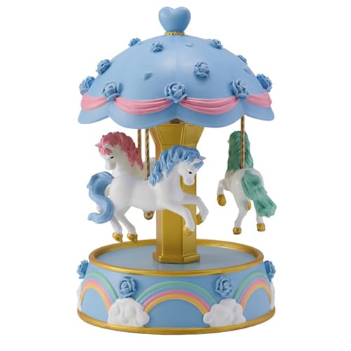 其它 - イシグロ オルゴールメリーゴーランド L ローズブルー LED付 12201 (2115701)