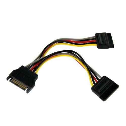 Cable - STARTECH.COM 15CM SATA電源ケーブル シリアルATA Y字分岐/スプリッターケーブル