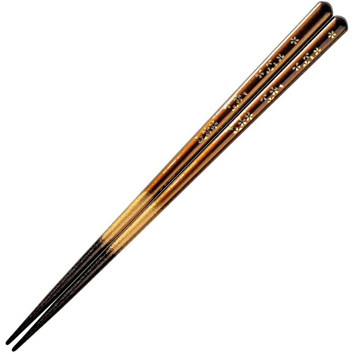 サンライフ 【箸】金紋 大和桜 茶 23cm (H-05670)