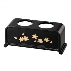 Rakuten - サンメニー 二ツ穴仏器台 黒/蒔絵 桜 520600015x031 (2281127)