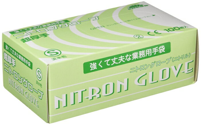 新日本ケミカル オーナメント工業 ニトロングローブ 厚手 淡水色 S(100枚入)