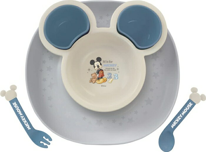 Plate, Bowl, Set - 錦化成 食べこぼしキャッチプレート ミッキー×青 306323