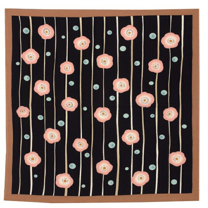 Japanese Wrapping Cloths - くろちく ちりめん風呂敷 梅黒 40609502