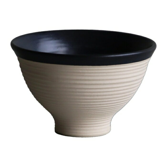 アワサカ ≪メーカー取寄≫千段 茶々 黒X白土 [日本製 美濃焼 食器 陶器] (-)【入数:40】