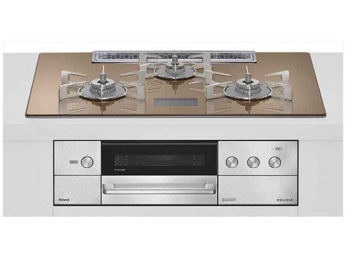 RINNAI リンナイ Rinnai スパークリングカッパー DELICIA [ビルトインガスコンロ(都市ガス用・両側強火タイプ・3口・75cm)]RHS72W38M12VCSTW-13A