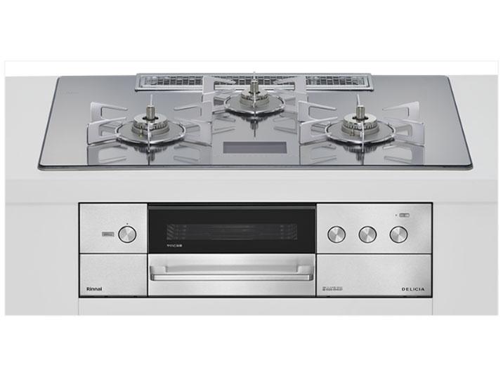 RINNAI リンナイ リンナイ(Rinnai) ビルトインガスコンロ プロパンガス用 両側強火タイプ 3口 75cm RHS72W38M13VCSTW-LP プラチナミラーD DELICIA