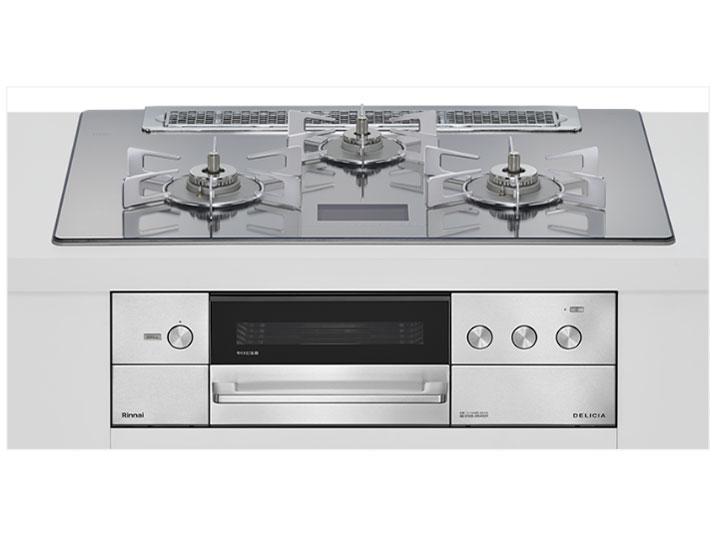 Gas Tables - RINNAI リンナイ Rinnai プラチナミラーD DELICIA [ビルトインガスコンロ(プロパンガス用・両側強火タイプ・3口・75cm)]RHS71W38M13VNSTW-LP