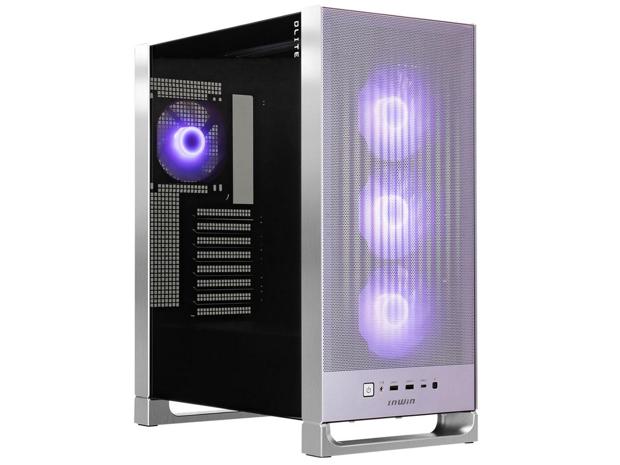 IN WIN ＜DLITE Lilac Silver＞モダンな美しさと実用的なパフォーマンスを融合した高い互換性を備えたPCケース(IW-CS-DLITEPUR-4XM120)