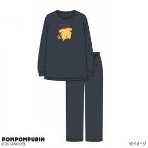 ギャルソンヌ レディスパジャマ ミニ裏毛 サンリオポムポムプリン Tスーツ チャコール 150206 Lサイズ (2298497)