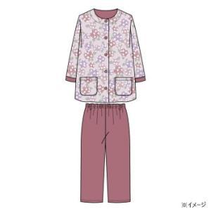 ギャルソンヌ レディスパジャマ 綿100% 天竺 紫陽花柄 前開き 7分丈 ピンク 161006 Mサイズ (2298570)