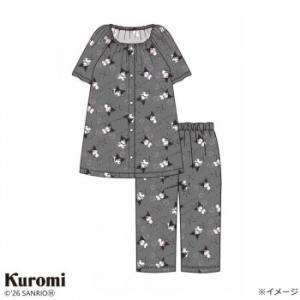 ギャルソンヌ レディスパジャマ 天竺 サンリオ クロミ 前開き半袖・6分丈パンツ グレー 170006 Mサイズ (2298614)
