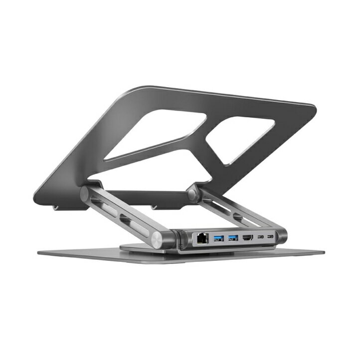 Unitek 360° Rotating Laptop Stand with Hub(2xUSB3.0 + HDMI2.0 + Gigabit Ethernet + PD100W)(D1109A)