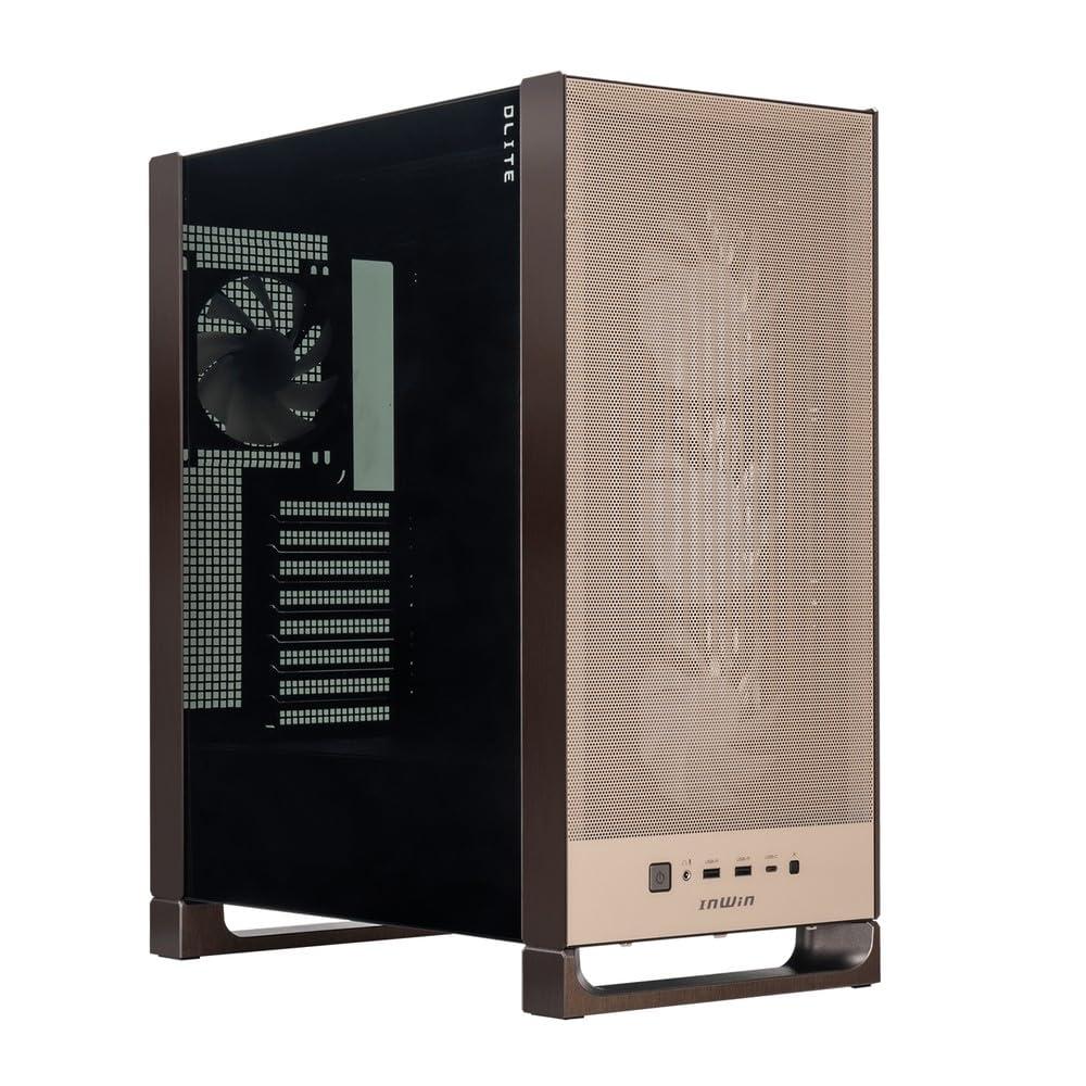 IN WIN ＜DLITE Mocha Bronze＞モダンな美しさと実用的なパフォーマンスを融合した高い互換性を備えたPCケース(IW-CS-DLITEBRO-4XM120)