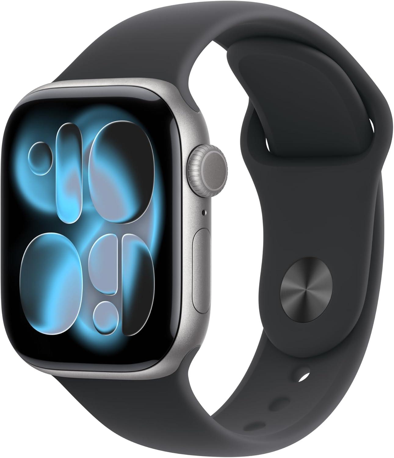 Apple Watch Series 11 (GPSモデル) 42mm スペースグレイアルミニウムケースとブラックスポーツバンド- M/L [MEQX4J/A]の商品画像（楽天市場）