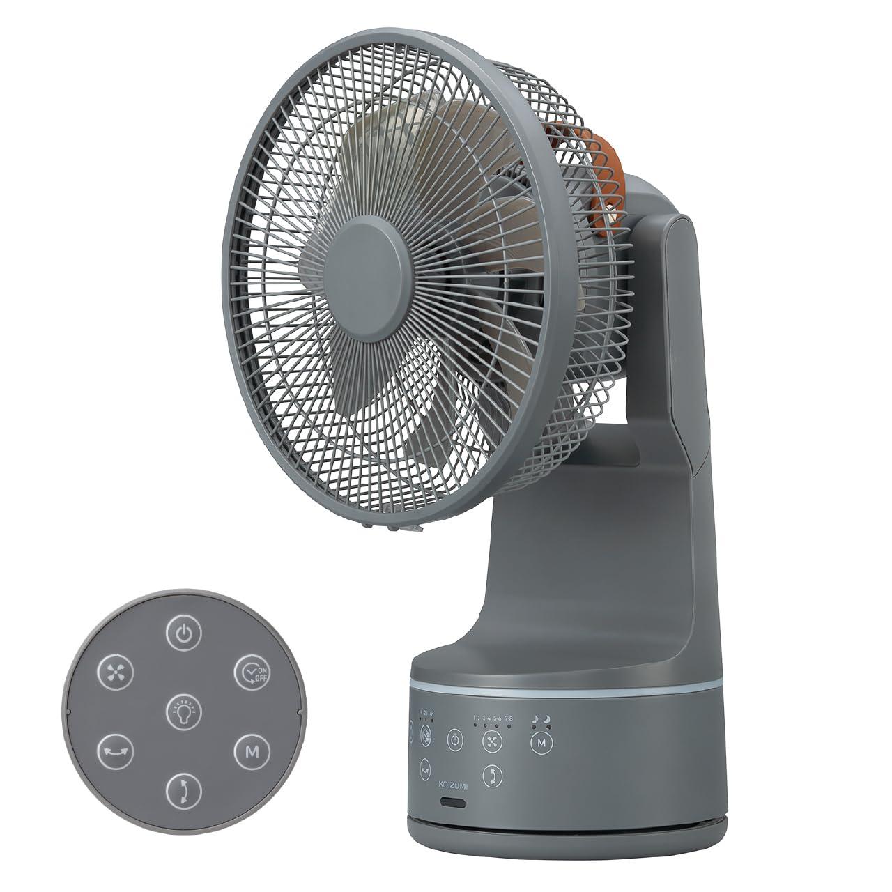 Rakuten - コイズミ(KOIZUMI) コイズミ KLF-2068/H ミニリビング扇風機 DCモーター搭載 風量8段階 上下左右自動首振り リモコン付 グレー(KLF2068H)