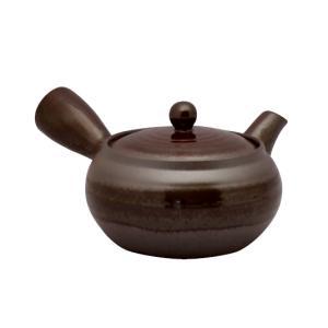 スズ木 アメ巻平丸 2号急須(底網)【日本製・萬古焼】 (0977-5850)