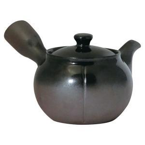 スズ木 黒釉 2号急須(陶製網)【日本製・萬古焼】 (0977-5990)