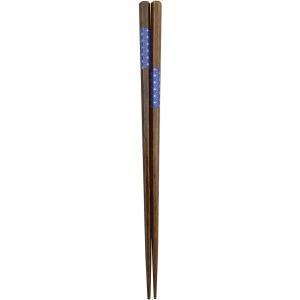 アオバ(Aoba) 【箸】 六角刺子市松 青 22.5cm[木製 キッチンツール 食器 箸] (a04434970112235101)【入数:2】