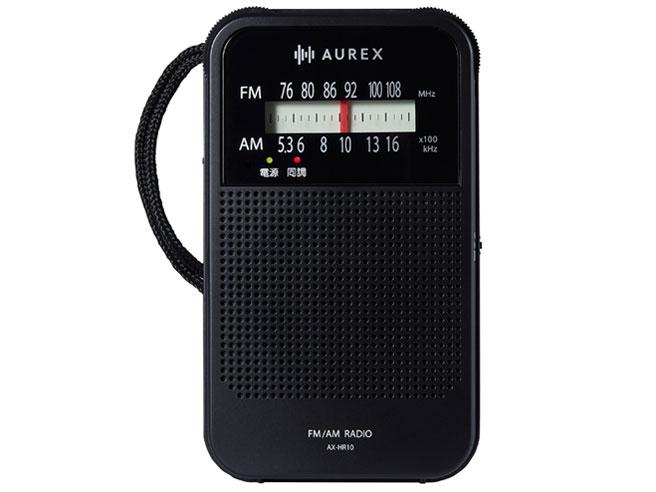 TOSHIBA 東芝 ホームラジオ AUREX ワイド選局窓採用 強弱2段階切替LEDライト搭載 ブラック(AX-HR10(K))