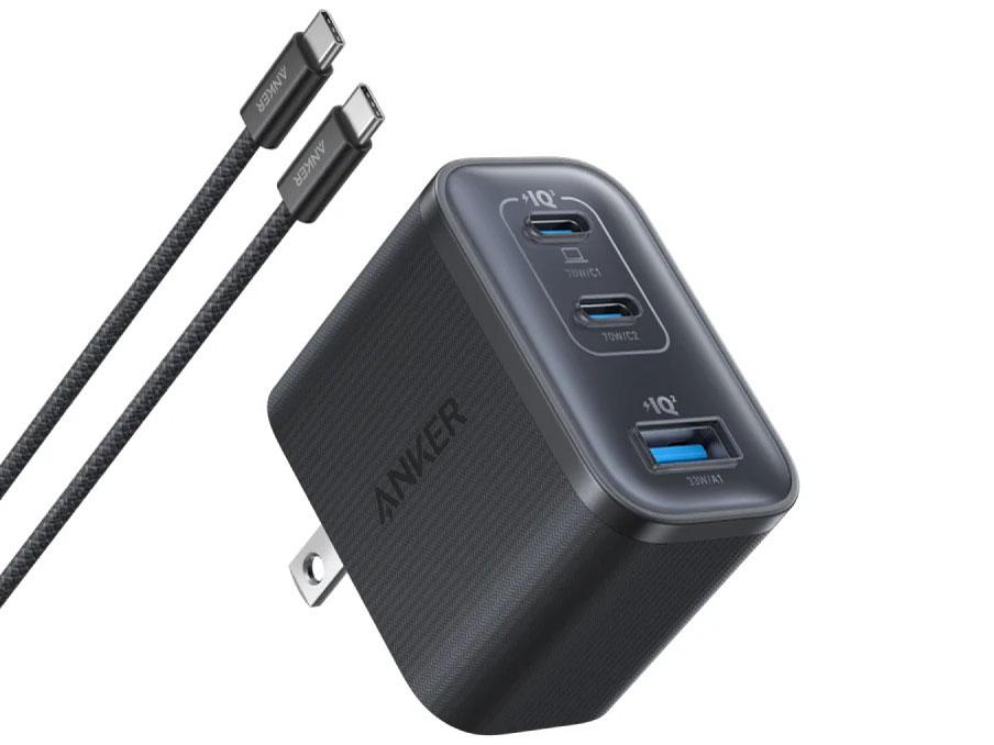 Anker Anker Nano Charger (70W, 3 Ports) with USB-C & USB-C ケーブル