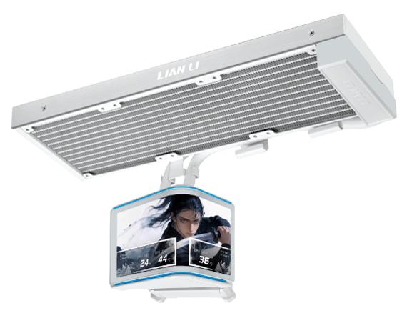 LIAN LI Lian Li HydroShift II OLED Curved 360 Fanless White 6.67インチ2K OLED曲面ディスプレイ搭載 水冷CPUクーラー ホワイトモデル ユーザー自身が好みのファンを選べるファン非搭載モデル [GHS2OLDC36NW]