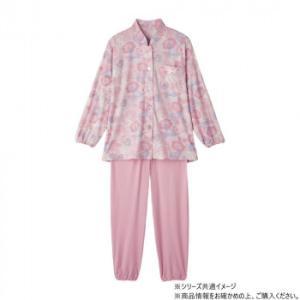 ケアファッション 大きめボタンプチサイズのびのびストレッチパジャマ (婦人) ピンク L 8004562 (2316357)