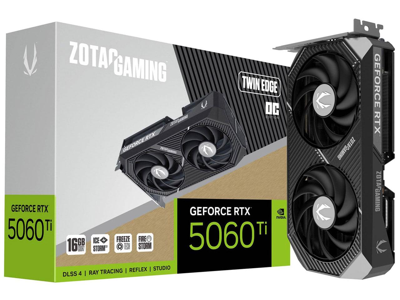 アスク ZOTAC GAMING GeForce RTX 5060 Ti 16GB Twin Edge OC ZT-B50620H-10M [PCIExp 16GB]