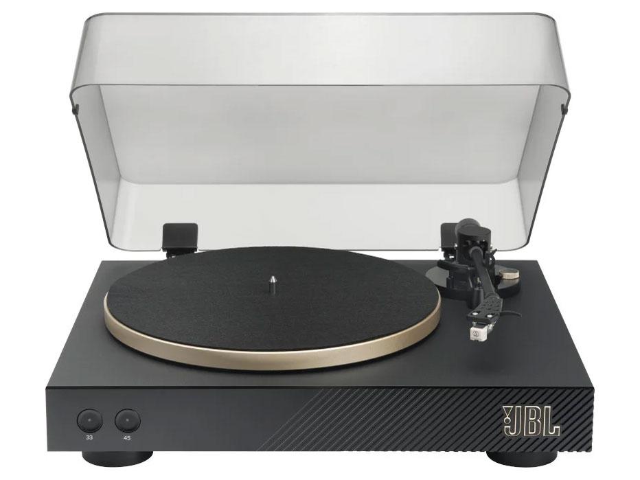 【在庫限即納】JBL SPINNER BT Bluetooth内蔵ベルトドライブ式ターンテーブル/フォノイコライザー内蔵/MMカートリッジ付属/AptX HD対応/再生スピード切替 ブラックゴールドJBLSPINNERBTGLDJN
