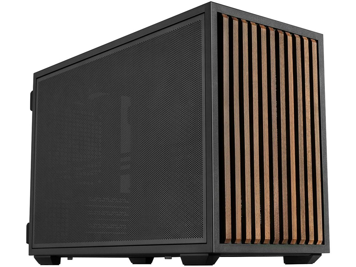 LIAN LI コンパクトPCケース B4-mATX Wood Black MicroATX/Mini-ITX規格マザーボード対応 120mmファン2基標準搭載 縦置き・縦置き両対応 B4X-WD