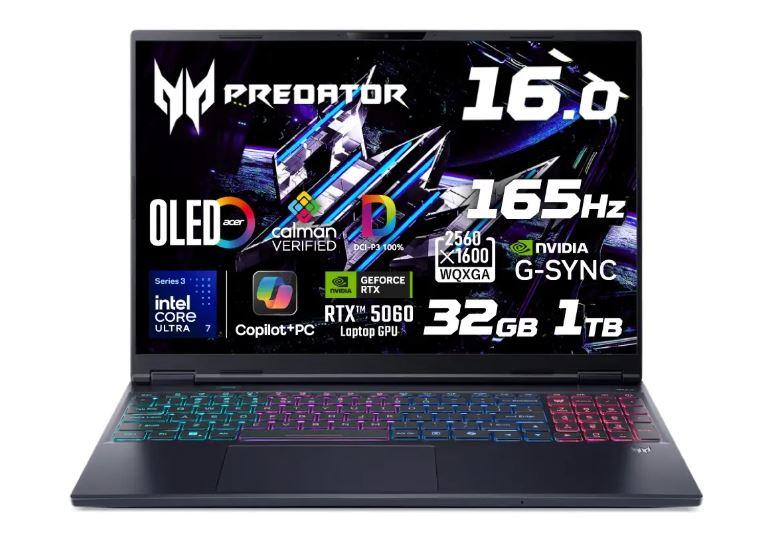 日本エイサー PHN16S-I51-N73Z56 (Core Ultra 7 356H/32GB/1TB SSD/Windows 11 Home(64bit)/16.0型/アビサルブラック)(PHN16S-I51-N73Z56)