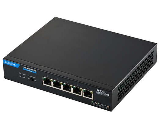 ELECOM エレコム Giga対応スイッチングHub/5ポート/10G/金属筐体(EHC-X05MA-HB)