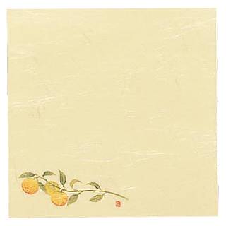 5寸懐紙 四季の花(100枚入) S5-14 ゆず【料理演出用品 茶道 かいし ふところがみ ...