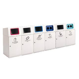 マルシェ＆キッチンカーWORLDの分別屑入 ニートST ペットボトル【業務用ダストボックス ゴミ箱 分別 大型ごみ箱 ゴミ収集コンテナ キッチン 公園】【メーカー直送/代引不可】【ECJ】｜アングル2