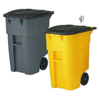 ラバーメイド ビッグホイールコンテナ RM9W27YL イエロー【ダストボックス ゴミ箱 分別 ふた付き 生ゴミ 不燃 可燃 大型ごみ箱 ゴミ収集コンテナ 厨房用品 小物 作業 販売 業務用】【ECJ】 [2]