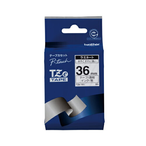 【まとめ買い10個セット品】 ブラザー ピータッチ用　テープカートリッジ TZE-161 透明　黒文字 1巻8m【ECJ】