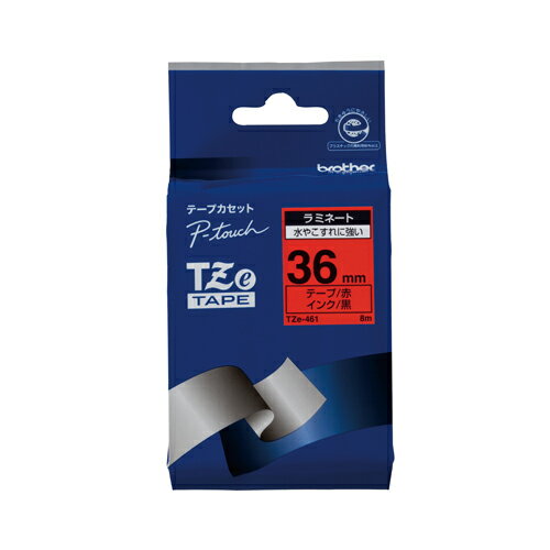 ブラザー ピータッチ用 テープカートリッジ TZE-461 赤 黒文字 1巻8m【ECJ】