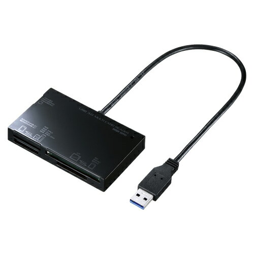 サンワサプライ USB3.0 カードリーダー ADR-3ML35BK 1個LEDで電源供給とアクセスがわかる