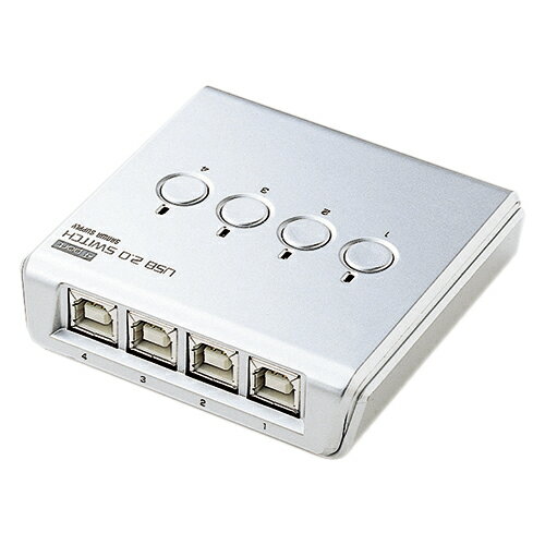 サンワサプライ USB2.0手動切替器(4：1) SW-US24N 1台1台のUSB周辺機器を4台のPCで共有。USB接続プリンタなどの共有に最適です。切替先がひと目でわかるLED付き