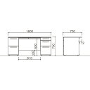 【まとめ買い10個セット品】オフィスデスク LDC-R167-LR23(NA) ホワイト/ナチュラル 1台【ECJ】
