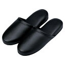 【まとめ買い10個セット品】 オーミケンシ 抗菌レザー調スリッパ 36038 ブラック 10足【ECJ】